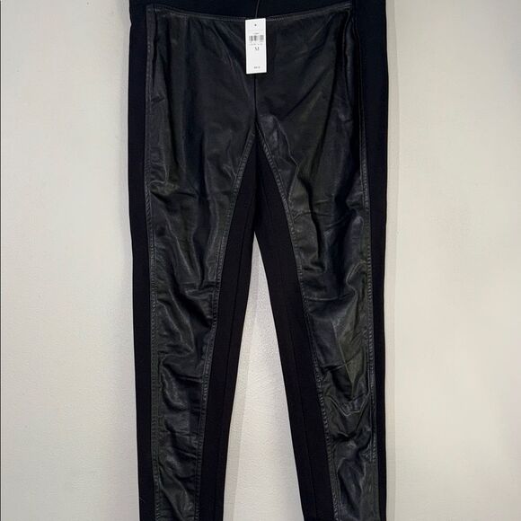 Ann Taylor Faux Leather Panel Pants Size Large - Picture 5 of 10